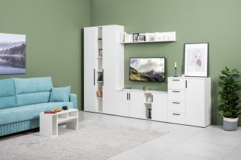 Стенка Эйр комп 1, белый (Моби) в Сухом Логу - suhoj-log.mebel-e96.ru