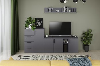 Стенка Эйр комп.1, графит (Моби) в Сухом Логу - suhoj-log.mebel-e96.ru