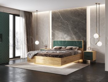Кровать парящая Флэш крафт/грин (Миф) в Сухом Логу - suhoj-log.mebel-e96.ru