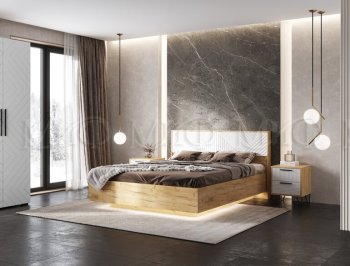 Кровать парящая Флэш крафт/белый (Миф) в Сухом Логу - suhoj-log.mebel-e96.ru