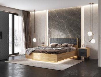 Кровать парящая Флэш крафт/графит(Миф) в Сухом Логу - suhoj-log.mebel-e96.ru