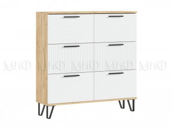Обувница Флэш крафт/белый (Миф) в Сухом Логу - suhoj-log.mebel-e96.ru