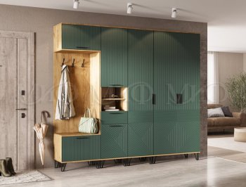 Прихожая Флэш модульная, крафт/грин(Миф) в Сухом Логу - suhoj-log.mebel-e96.ru
