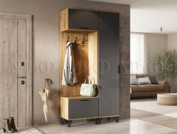 Прихожая Флэш крафт/графит модульная (Миф) в Сухом Логу - suhoj-log.mebel-e96.ru
