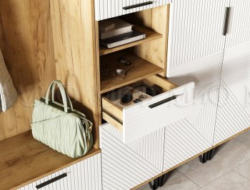 Прихожая Флэш модульная, крафт/белый (Миф) в Сухом Логу - suhoj-log.mebel-e96.ru