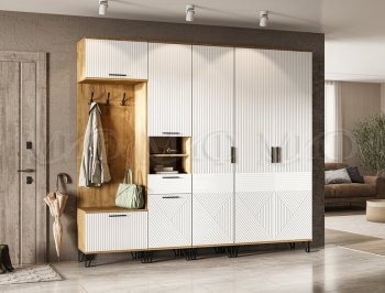 Прихожая Флэш модульная, крафт/белый (Миф) в Сухом Логу - suhoj-log.mebel-e96.ru
