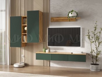 Стенка Флэш комп.2 крафт/грин (Миф) в Сухом Логу - suhoj-log.mebel-e96.ru