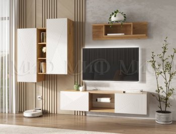 Стенка Флэш крафт/белый (Миф) в Сухом Логу - suhoj-log.mebel-e96.ru