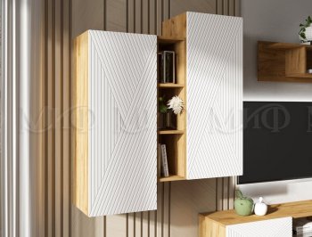 Стенка Флэш крафт/белый (Миф) в Сухом Логу - suhoj-log.mebel-e96.ru