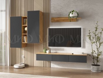 Стенка Флэш комп.2 крафт/графит (Миф) в Сухом Логу - suhoj-log.mebel-e96.ru