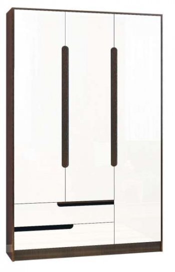Шкаф 1200 мм 3-х створчатый Гавана белый (Текс) в Сухом Логу - suhoj-log.mebel-e96.ru