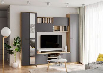 Стенка Герда крафт/графит (ИЦ) в Сухом Логу - suhoj-log.mebel-e96.ru