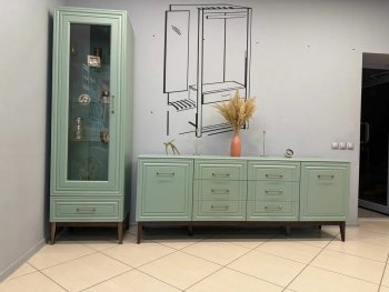 Стенка Гориция Зеленый самшит (БМ) в Сухом Логу - suhoj-log.mebel-e96.ru