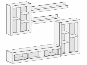 Гостиная Детройт 2 (Дуб сонома/Белый бриллиант) в Сухом Логу - suhoj-log.mebel-e96.ru