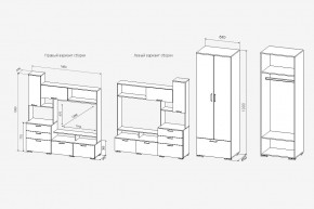 Стенка Дуся+шкаф дуб бунратти/цемент (ДСВ) в Сухом Логу - suhoj-log.mebel-e96.ru