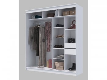 Шкаф-купе 2000 мм Гранд-1 ЛДСП, белый гладкий (Эра) в Сухом Логу - suhoj-log.mebel-e96.ru