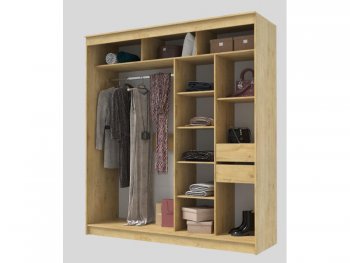 Шкаф-купе 2000 мм Гранд-1 ЛДСП/Зеркало, дуб вотан (Эра) в Сухом Логу - suhoj-log.mebel-e96.ru