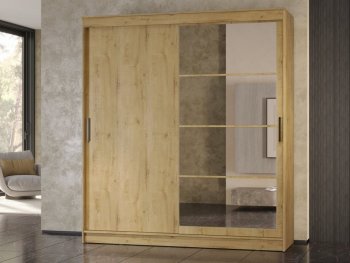 Шкаф-купе 2000 мм Гранд-1 ЛДСП/Зеркало, дуб вотан (Эра) в Сухом Логу - suhoj-log.mebel-e96.ru