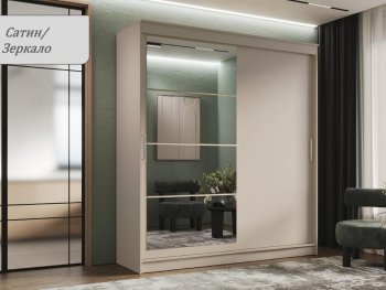 Шкаф-купе 2000 мм Гранд-1 ЛДСП/Зеркало, Сатин (Эра) в Сухом Логу - suhoj-log.mebel-e96.ru