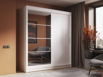 Шкаф-купе 2000 мм Гранд-1 ЛДСП/Зеркало, Белый (Эра) в Сухом Логу - suhoj-log.mebel-e96.ru