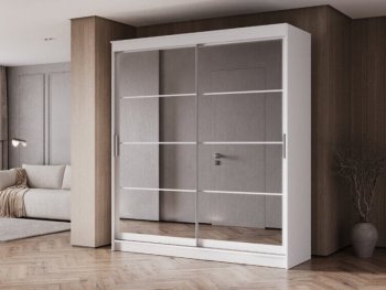 Шкаф-купе 2000 мм Гранд-1 зеркало/зеркало, белый (Эра) в Сухом Логу - suhoj-log.mebel-e96.ru