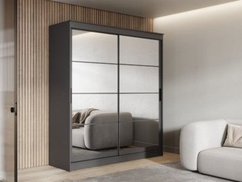 Шкаф-купе 2000 мм Гранд-1 зеркало/зеркало, графит (Эра) в Сухом Логу - suhoj-log.mebel-e96.ru