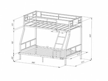 Кровать двухъярусная Гранада-1ПЯЯ 140 в Сухом Логу - suhoj-log.mebel-e96.ru