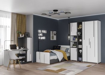Шкаф 1 дв. Грей (УНИ) (МЛК) в Сухом Логу - suhoj-log.mebel-e96.ru