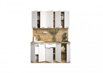 КУхонный гарнитур Хелмер 1600 мм (Сурская) в Сухом Логу - suhoj-log.mebel-e96.ru