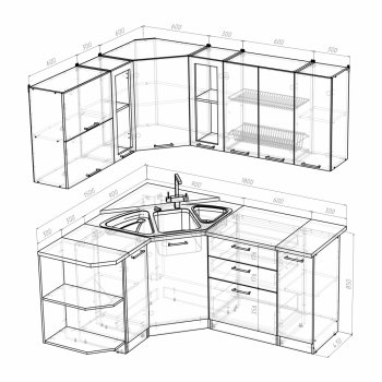 Кухонный гарнитур Инна оптима 1500х1800 мм (Герда) в Сухом Логу - suhoj-log.mebel-e96.ru