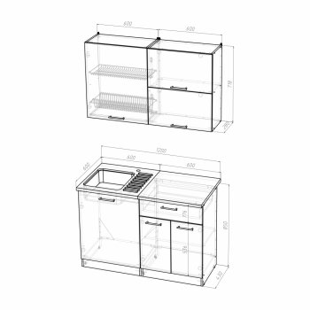 Кухонный гарнитур Инна лайт 1200 мм (Герда) в Сухом Логу - suhoj-log.mebel-e96.ru