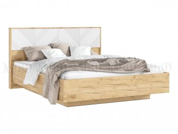 Кровать парящая с ПМ Ирис белый/дуб крафт (Миф) в Сухом Логу - suhoj-log.mebel-e96.ru | фото