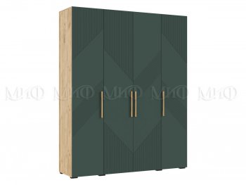 Шкаф 1800 мм Ирис с антресолью крафт/грин (Миф) в Сухом Логу - suhoj-log.mebel-e96.ru