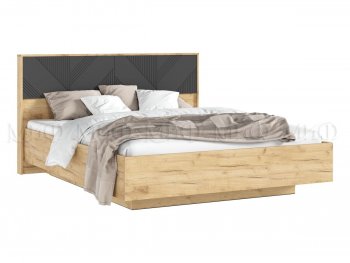 Кровать парящая с ПМ Ирис графит/дуб крафт (Миф) в Сухом Логу - suhoj-log.mebel-e96.ru | фото