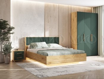 Спальный гарнитур Ирис крафт/грин, модульный (Миф) в Сухом Логу - suhoj-log.mebel-e96.ru