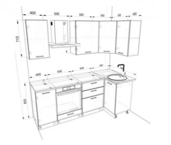 Угловой кухонный гарнитур Изумруд 2200*1000 мм в Сухом Логу - suhoj-log.mebel-e96.ru