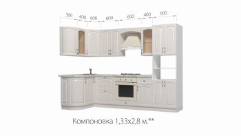 Кухонный гарнитур Кантри 1330*2800 мм в Сухом Логу - suhoj-log.mebel-e96.ru