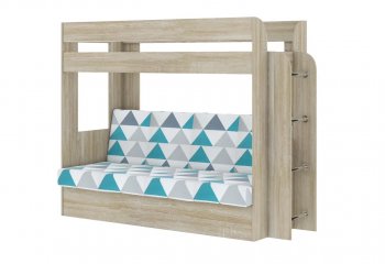 Кровать 2-х ярусная с диваном Карамель 75 сонома (NILS MINT) в Сухом Логу - suhoj-log.mebel-e96.ru