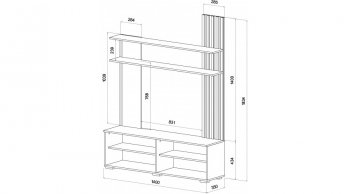 Стенка Каролина Дуб Вотан/Кашемир (Лин) в Сухом Логу - suhoj-log.mebel-e96.ru