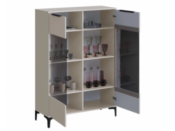 Шкаф со стеклом Кимберли кашемир (Handis) в Сухом Логу - suhoj-log.mebel-e96.ru