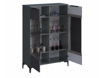 Шкаф со стеклом Кимберли графит (Handis) в Сухом Логу - suhoj-log.mebel-e96.ru