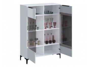 Шкаф со стеклом Кимберли белый (Handis) в Сухом Логу - suhoj-log.mebel-e96.ru