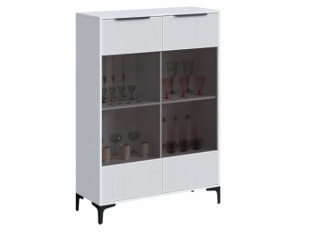 Шкаф со стеклом Кимберли белый (Handis) в Сухом Логу - suhoj-log.mebel-e96.ru