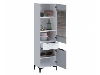 Пенал 550 мм со стеклом Кимберли белый (Handis) в Сухом Логу - suhoj-log.mebel-e96.ru