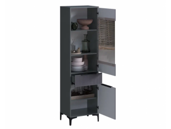 Пенал 550 мм со стеклом Кимберли графит (Handis) в Сухом Логу - suhoj-log.mebel-e96.ru