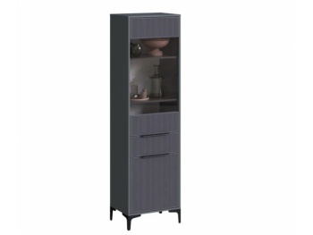 Пенал 550 мм со стеклом Кимберли графит (Handis) в Сухом Логу - suhoj-log.mebel-e96.ru