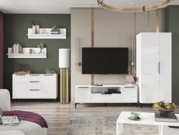 Стенка Кимберли белый, модульная (Handis) в Сухом Логу - suhoj-log.mebel-e96.ru