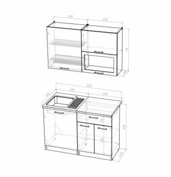 Кухонный гарнитур Кира лайт 1200 мм (Герда) в Сухом Логу - suhoj-log.mebel-e96.ru