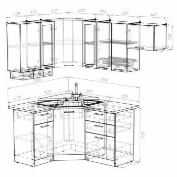 Кухонный гарнитур Кира литл 1300х2000 мм (Герда) в Сухом Логу - suhoj-log.mebel-e96.ru