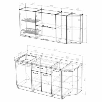 Кухонный гарнитур Кира демо 1700 мм (Герда) в Сухом Логу - suhoj-log.mebel-e96.ru